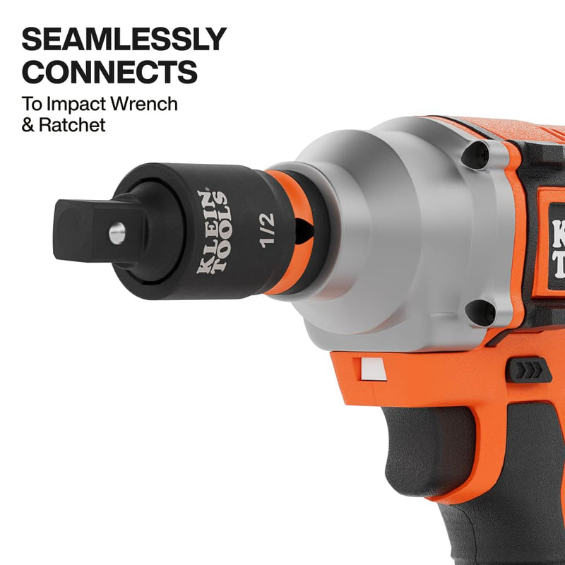  [AUSTRALIA] - Klein Tools 65843SW Impact Wrench Swivel Socket Adapter Set, 3-Piece, 15-Degree Pivot, 1/4-Inch, 3/8-Inch,1/2-Inch Square Drive, Fixed-Position and Swivel, Impact Wrench to Socket Extensions