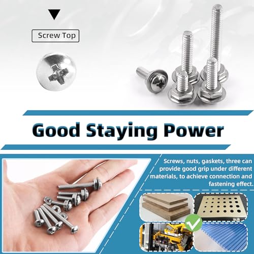  [AUSTRALIA] - Glarks 333Pcs Machine Screw Assortment Kit #4-40 Stainless Steel Phillips Pan Head Assorted Nuts Bolts and Flat Washers Set, 304 Stainless Steel Machine Screws Assortment Set with Storage Case