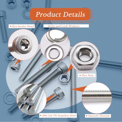 796PCS M3×10/12/14/16/20/25/30/40mm Metric Screw Assortment Kit M3-796pcs