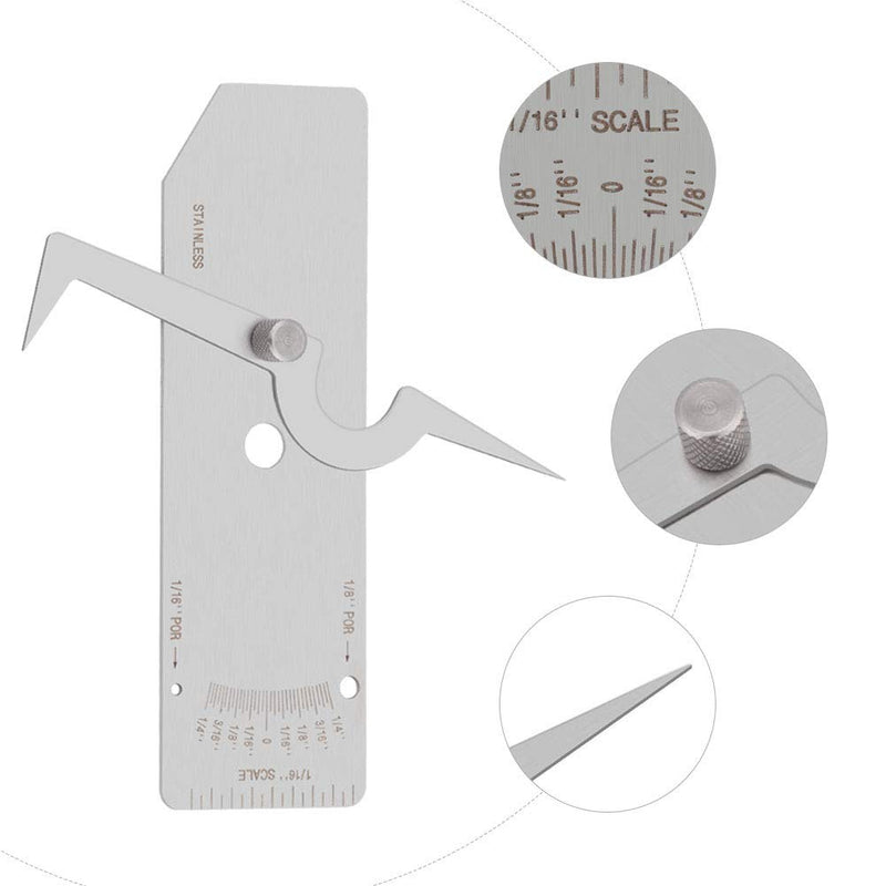 Precision Stainless Steel V-WAC Type Undercut Single Fillet Weld Depth Welding Measure Inspection Tools (Inch)