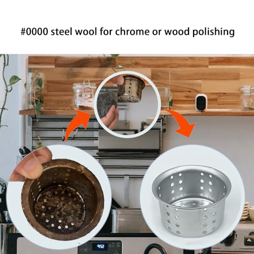 (5 Pack) Civrowii 0000 Steel Wool Hole Filler, Gap Blocker, Barrier, Also for Glass Fine, Steel Wool Pads for Chrome or Wood Polishing (5) 5
