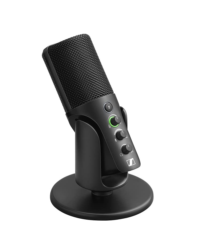 SENNHEISER Professional Profile - USB Cardioid Condenser Microphone & Table Stand, 1.2 m USB-C Cable - Mute Button, Built-in Headphone Jack, Gain, Mix & Volume Control, for PC & Mac,Black Profile Mic
