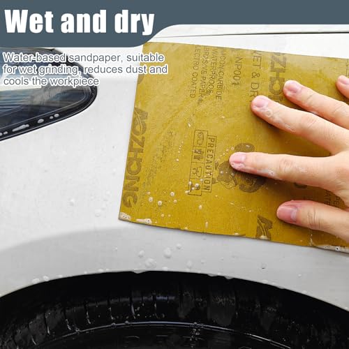 7000 Grit Sand Paper, 9 x 11 Inch, 25 Pcs Wet Dry Sandpaper Sheets, Silicon Carbide for Wood, Metal, Automotive Sanding and Polishing, Waterproof and Durable 7000 Grit