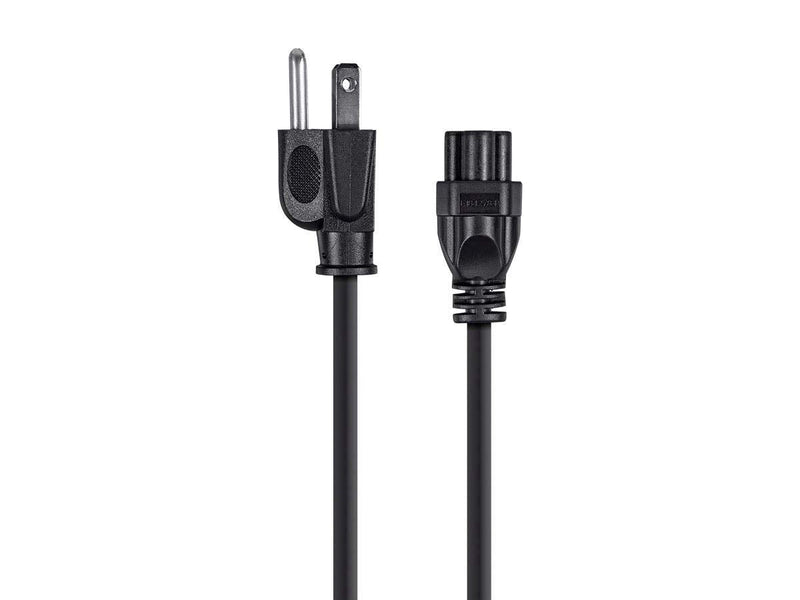 Monoprice Power Cord - NEMA 5-15P to IEC-320-C5, 18AWG, 7A/125V, SVT, 3-Prong, 6ft, Black 6 Feet