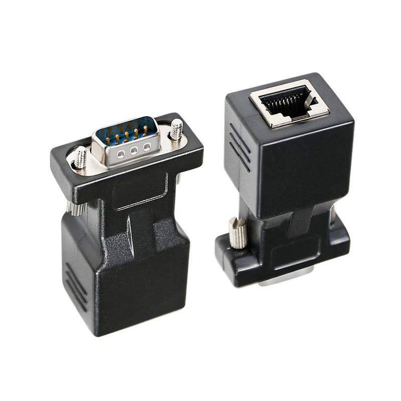 DTECH DB9 to RJ45 Serial Adapter RS232 Male to RJ-45 Female Ethernet Converter Compatible with Standard 9 Pin RS-232 Devices DB9 male to RJ45