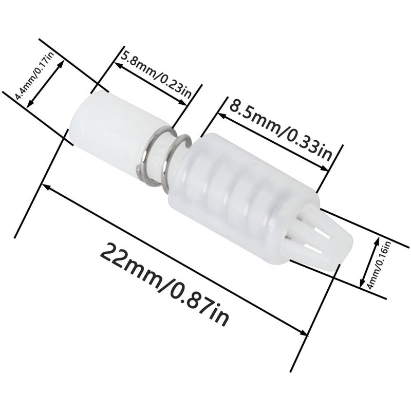 100PCS White Fan Cooler Plastic Spring Rivet Fastener 22mm Length Heatsink Push Mounting Screws