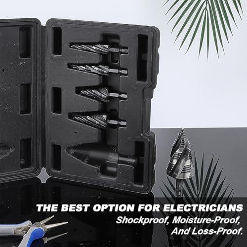 5 PCS HSS Step Drill Bit Set for Metal - 59 Sizes 1/8" –1-3/8" 1/8" –1-3/8"