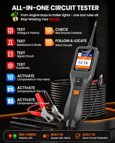 PB60 Automotive Power Circuit Probe, 12-24V Vehicle Component Activation ﻿ Orange Black