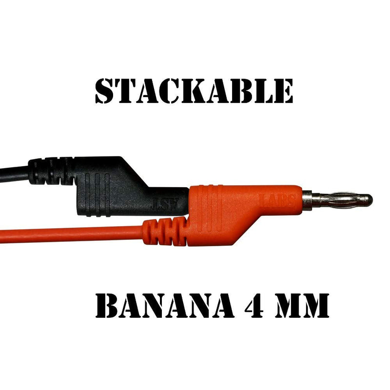 Test Lead Banana Plug Male Stackable to Banana Plug [39"] (Black/Red/Green/Blue/Yellow) Black/Red/Green/Blue/Yellow