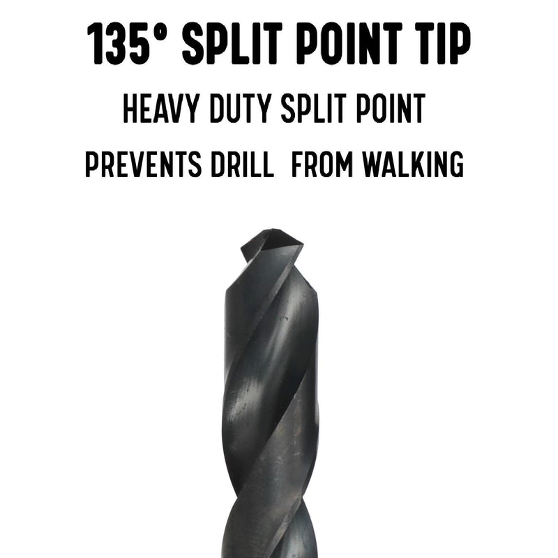 Drill America 31/64" High Speed Steel Heavy Duty Split Point Stub Drill Bit (Pack of 6), DWDST Series 31/64"