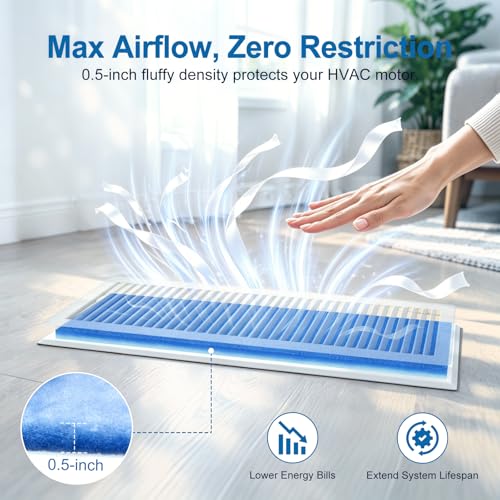 12"x90" Cut to Fit Air Vent Filter Roll, Floor Registers, AC Dust Filter 12" x 90" x 0.5"