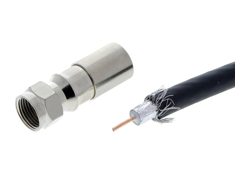 IDEAL Electrical 33-622T LinearX3 Coax Compression Hip Kit for F/BNC/RCA Connectors, Starter Tool Kit w/ 10 F Connector, Cable Stripper, Cutter