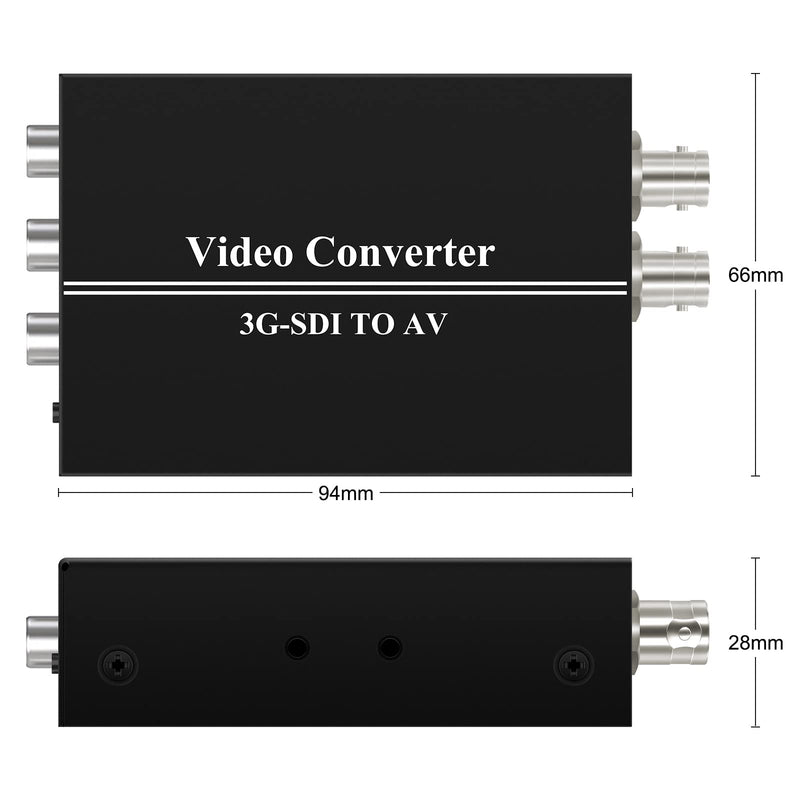 Wiistar 3G SDI to AV Converter BNC to RCA Audio Scaler with SDI Signal Loopout Support Convert HD-SDI,3G-SDI Signal for TV