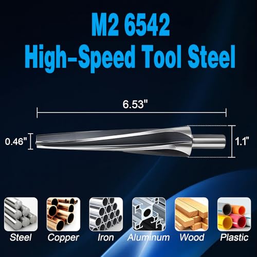  [AUSTRALIA] - 7 Degree Ball Joint Tapered Reamer 1-1/2” Per Foot Taper– M2 6542 High-Speed Tool Steel, Universal Reamer Tie Rod Drill Bit for Automotive & Construction – Precise & Durable with Easy Grip Design
