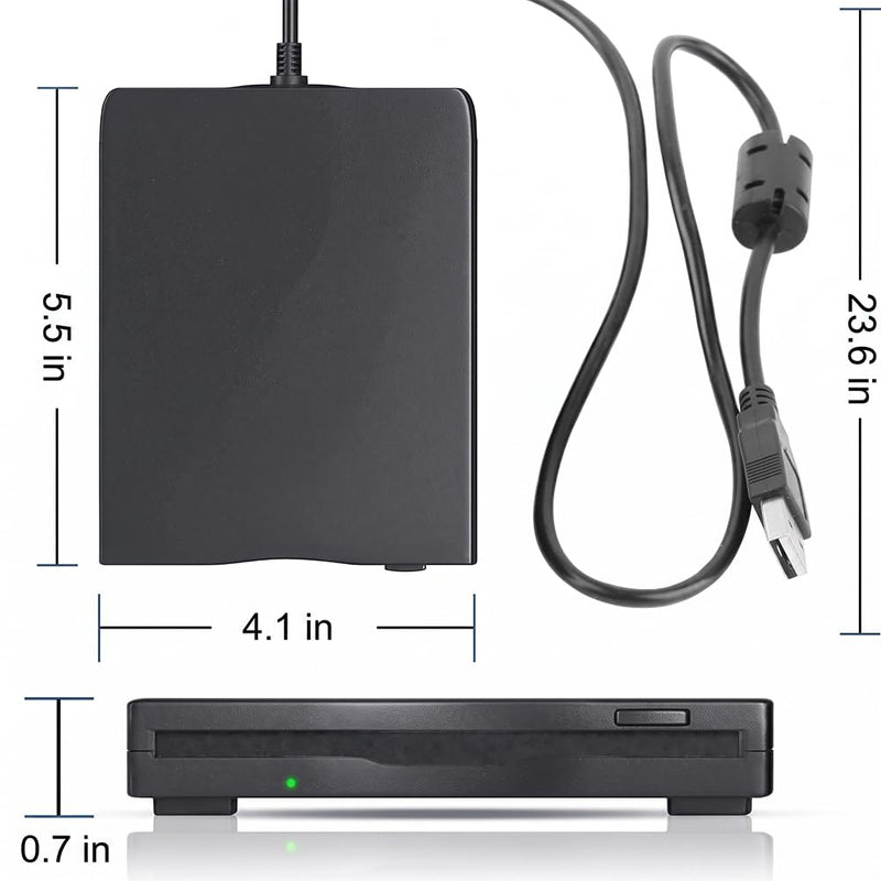 Portable Floppy Disk Drive Reader, 3.5 inch 1.44mb with External USB, Floppy Disk Drive for PC, Laptop and Desktop, Plug & Play