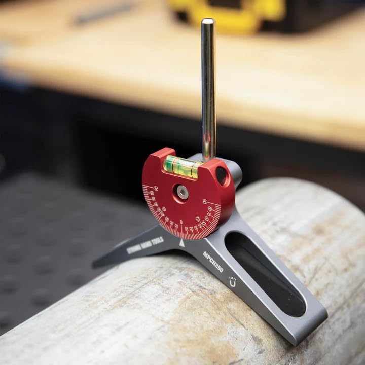 Strong Hand Tools Strong Hand, Magnetic Pipe Centering Head, Mark Pipes Over 2” Diameter, Anodized Aluminum, 360° Rotatable Dial, MPCH250