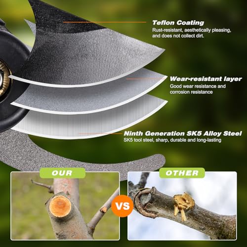  [AUSTRALIA] - Effort-Saving Gardening Scissors Professional Pruning Shears with Ultra-Sharp SK5 Blade Ergonomic Design Anti-Slip Handle for Trimming Thick Branches Essential Tool for Orchard and Garden