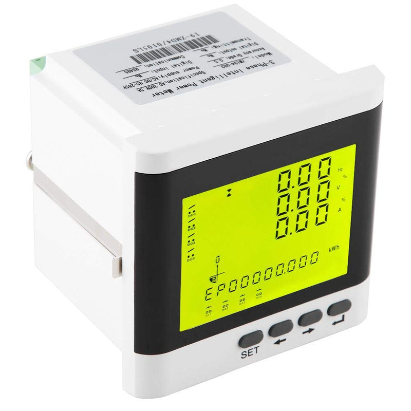 Oumefar Multi Function Three Phase Programmable Electric Watt Active Power Meter Volt Monitor High Precision Digital LED Ammeter Voltmeter LCD Display Panel