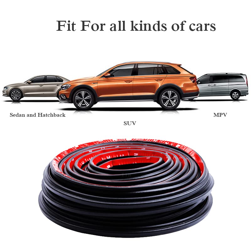 D-Shape Heavy Duty Weather Stripping 1/2"×7/16" Rubber Seal Weatherstrip Hollow with Bulb Door Gasket Strip(Self-Adhesive) for Automotive Truck RV Door Window Soundproof, 16FT 1/2” X 7/16” 16Feet