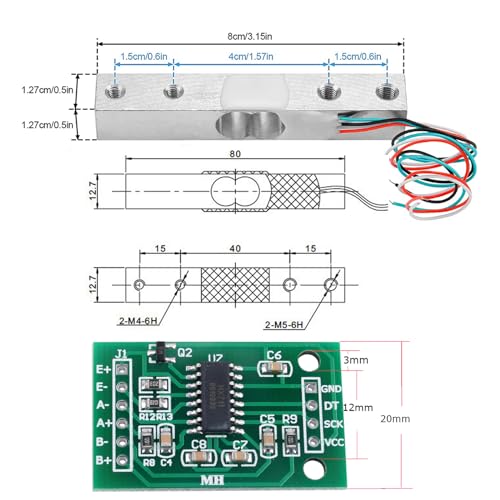 2sets 1kg Load Cell Weight Sensor + HX711 Weighing Sensor Dual-Channel 24 Bit Precision A/D Module Pressure Sensor 2sets (1kg + HX711)