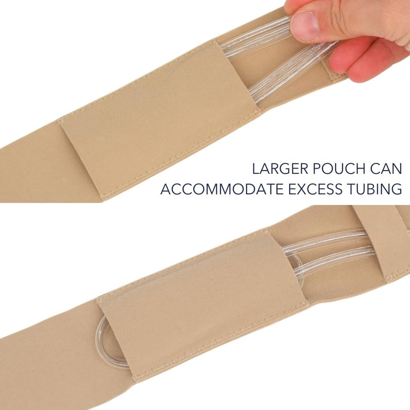 Peritoneal Dialysis Tube Belt - Slim, Soft and Stretchy PD Catheter Belt - Safe for Skin - Made in the UK - Peg Tube Supplies - Medical Peritoneal Dialysis Accessories (Medium - 29″-42″, Beige) Medium - 29″-42″