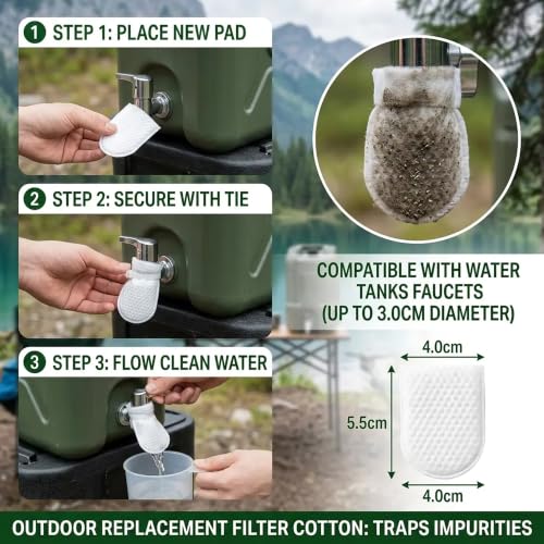 Outdoor Water Filtration Cotton Bag, 50 Piece Set
