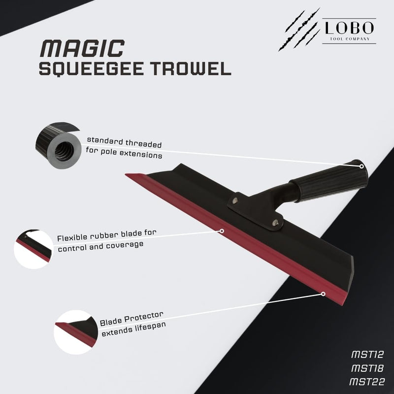 Lobo Tools Magic Squeegee Trowel for Knockdown, Drywall, Concrete, Epoxy (22") 22"