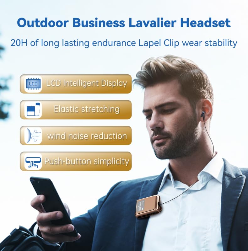 K89 Wireless Business Bluetooth Headset with LCD Display, Retractable Single Ear BT5.4 Earphone, Caller ID and Battery Level Indicator, Clip-On Hands-Free for Music, Driving, Sporting (Grey) Grey