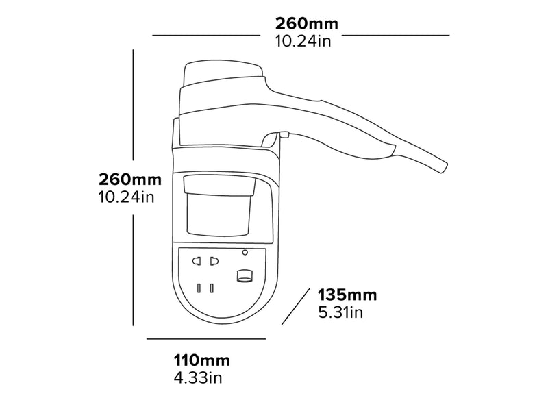 Corby Kendal 1600W Wall Mounted Hair Dryer with Shaver Socket - White