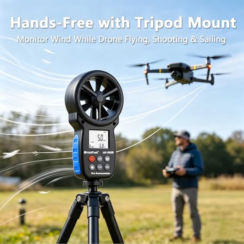 HoldPeak 866B Digital Anemometer, Handheld Wind Speed CFM Meter 866B (1 PC)