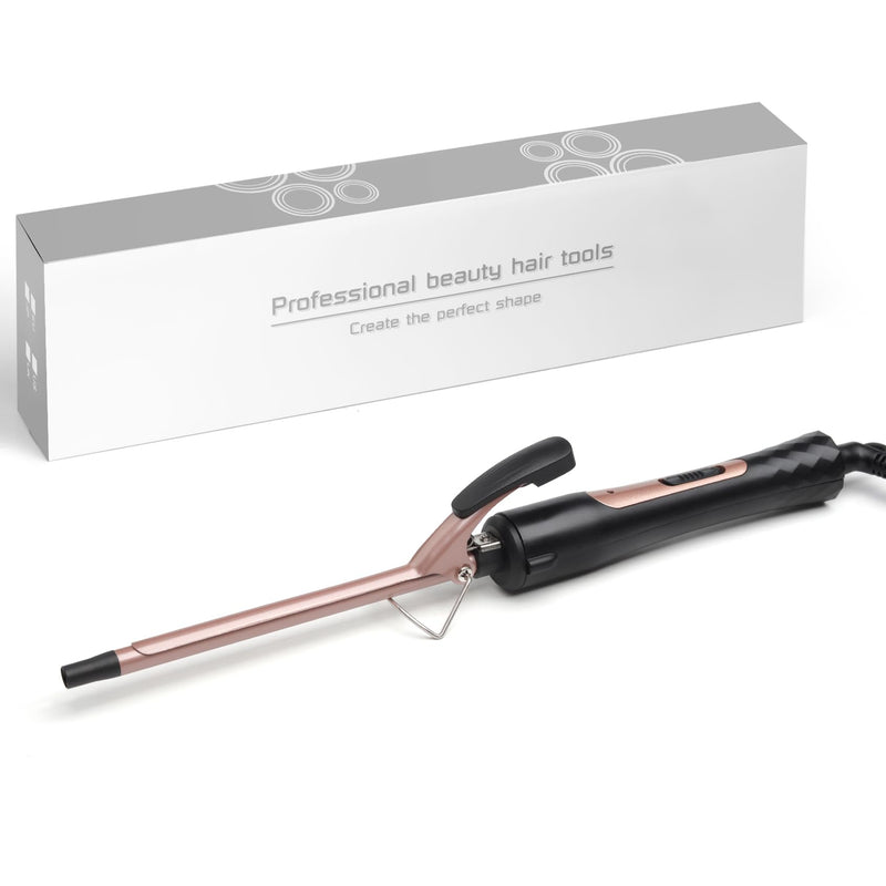JAETON Curling Wand 9MM, Thin Curling Iron, Create Tight Curls Black