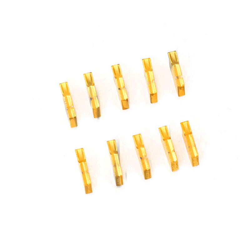 GTN-2 QC1402 OSCARBIDE TiN Grooving Inserts 10Pcs for Lathe Cut-Off | Carbide Cutters | TiN Coated for Wear Resistance | For Steel & Stainless Steel | Precision Ground | Long-Lasting Performance
