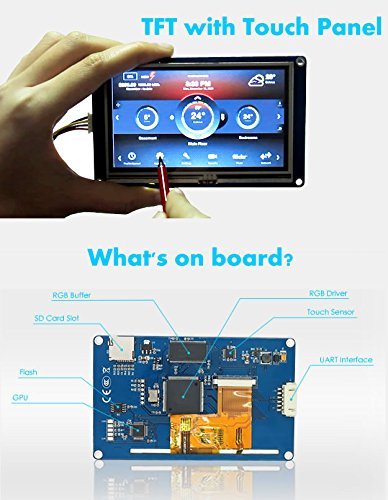 3.5'' Nextion NX4832T035 HMI Display Module with UART, 480x320 Resolution, 16MB Flash, 2KB RAM, Touch Screen LCD
