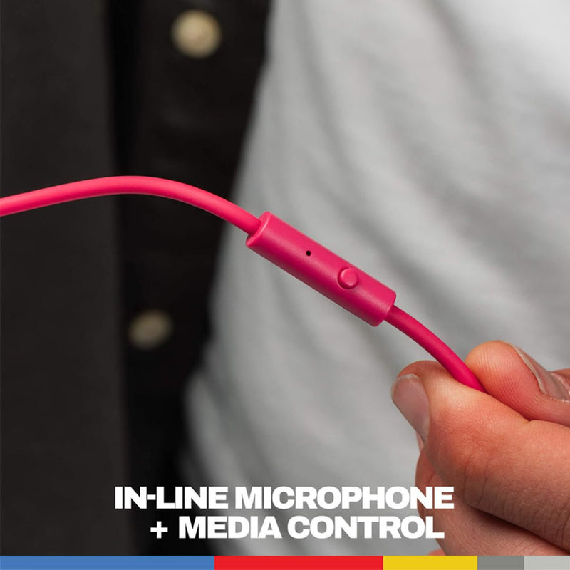 Skullcandy Icon 180 Wired On-Ear Headphones - Crazy Pink | Built-In 85dB Volume Limiter, Comfortable, Adjustable Headband, Convenient for Travel with 3.5mm AUX Plug, In-Line Microphone