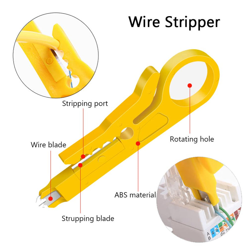 Network Tool Kit Professional Coax Crimper Tool Kit Coaxial Compression Stripping Tool Set Crimper Krone Punch Down Tool in a Zipper Case