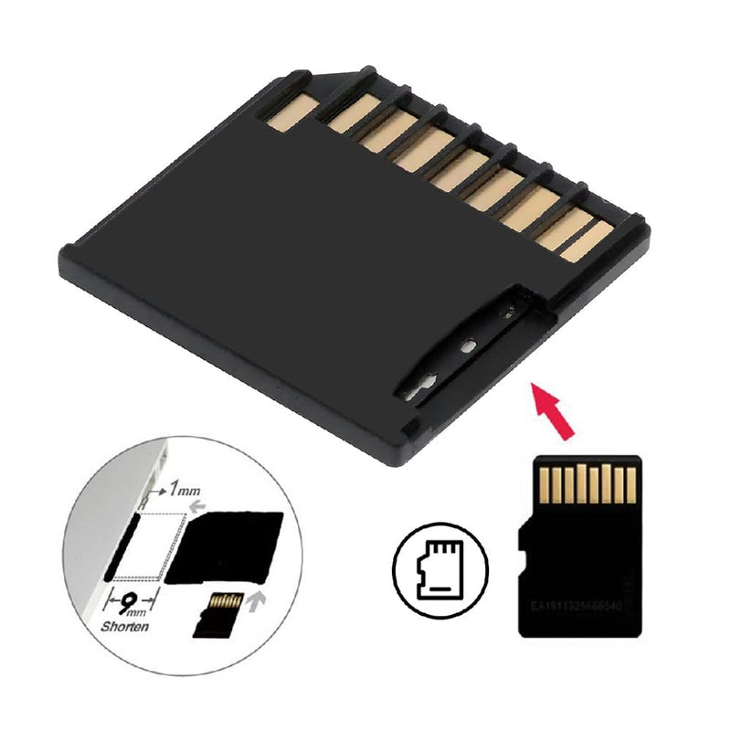 xiwai 5pcs/lot Micro SD TF to SD Card Socket Adapter for Mac Laptop | Memory Card Black Card Kit Low Profile Short Body for Extra Storage Black-5pc