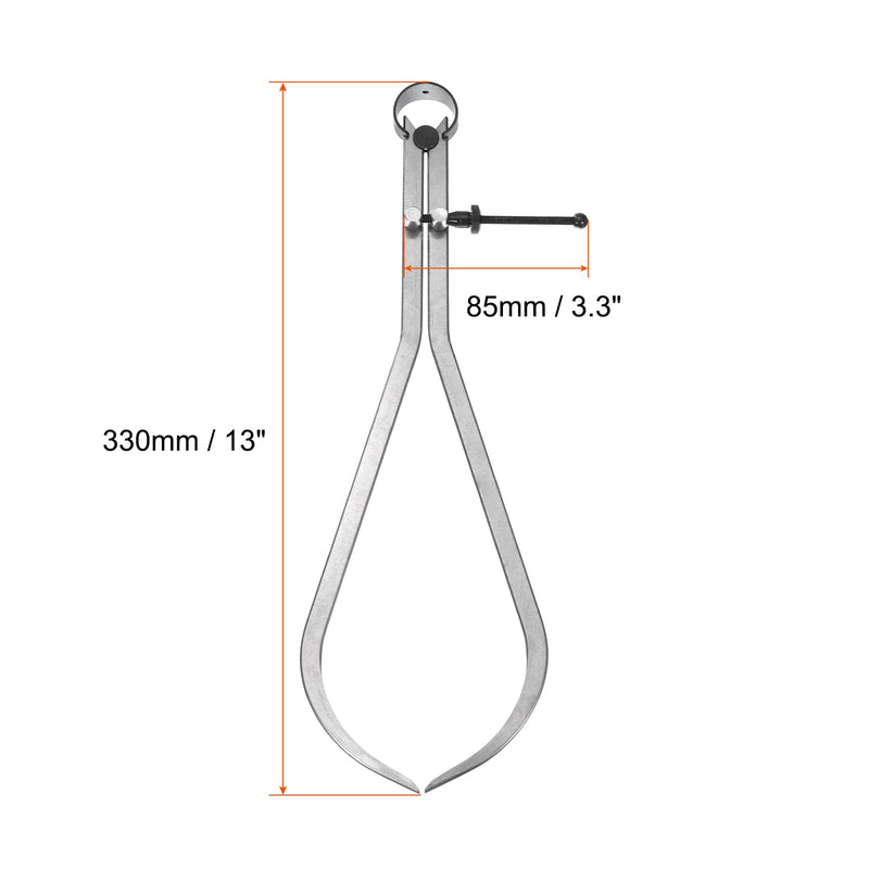 uxcell Spring Outside Caliper 13 Inch Stainless Steel Adjustable Spring Caliper Bent-Leg for Wood Turning Lathe Projects