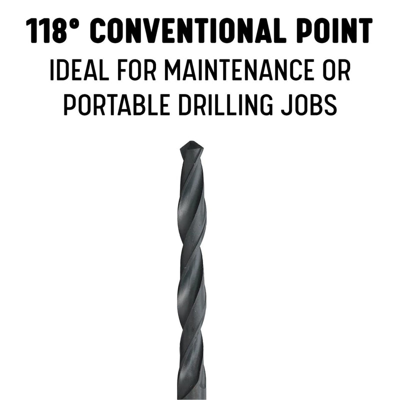 Drill America 13 Piece Left Hand High Speed Steel Drill Bit Set (1/16" - 1/4" x 64ths), DWDLH Series 13 Piece Set