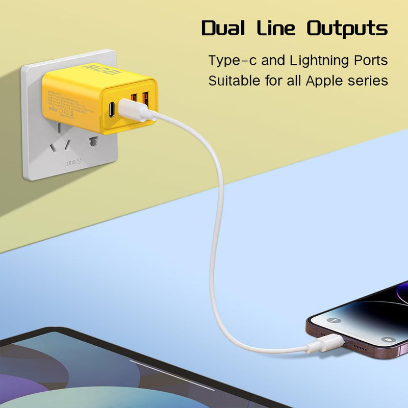 1pcs 120W Fast Charging 4 Ports Mobile Phone Charger Wall Adapter (US) US