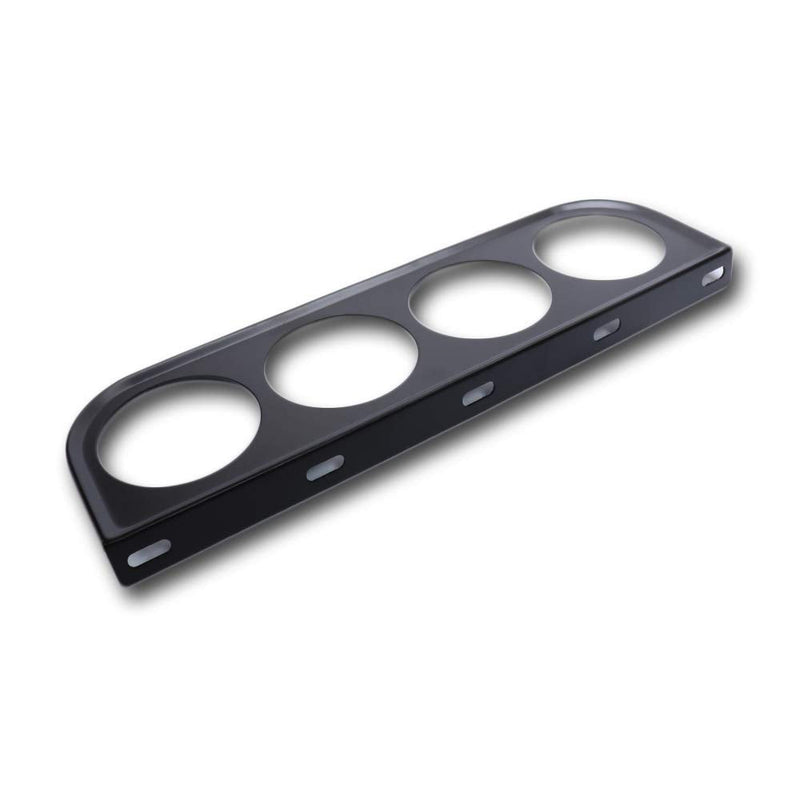 MOTOR METER RACING Universal 2-1/16" 52mm Quad Gauge Mounting Panel Four Holes Black 4 Mount
