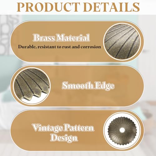 uxcell 12Pcs Cabinet Knob Backplate 1.54Inch Radial Shape Brass Washers Bronze Tone 12