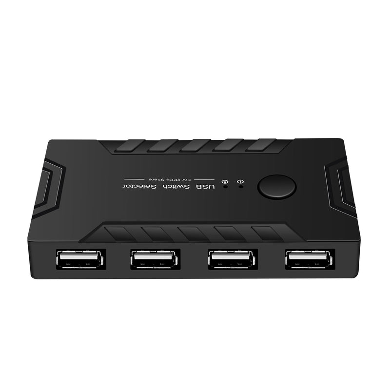 USB 2.0 Switch KVM Switcher 2 Computers Share 4 USB 2.0 Ports Devices for PC Printer Scanner Mouse Keyboard with 2 Pack USB 3.0 Cable and One usb2.0 Power Cable (2.0)