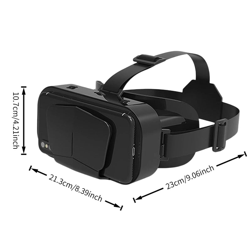 3D Virtual Reality Goggles, Adjustable VR Headset with Wide Angle for Smartphone Gaming & Media Black