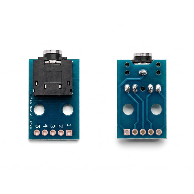 5Pcs 3.5mm TRS Female Stereo Audio Jack Breakout Board | Standard 3.5mm TRS Jack, Clear Pin Definition Layout, Stable Audio Signal Transmission; Headphone Circuit DIY Use Without bent needle