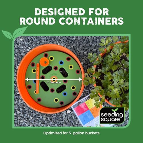 Seeding Circle Seed Spacing Tool for Pots, Buckets & Container Gardening