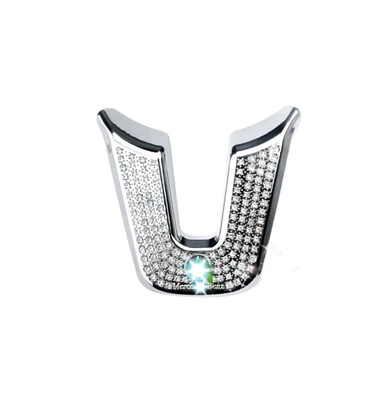 Bling Interior Accessories Fit for Mercedes Benz 2019-2025 A B Class CLA GLA GLB Modification Rhinestone Crystal Applique Cover (Round Shape Steering Wheel) Round shape steering wheel