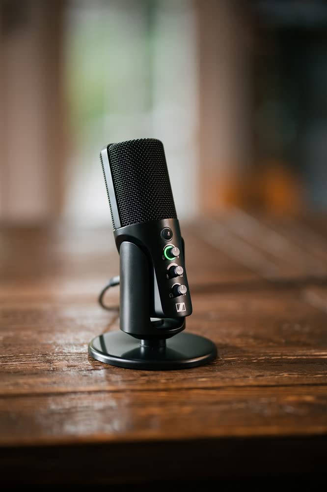SENNHEISER Professional Profile - USB Cardioid Condenser Microphone & Table Stand, 1.2 m USB-C Cable - Mute Button, Built-in Headphone Jack, Gain, Mix & Volume Control, for PC & Mac,Black Profile Mic