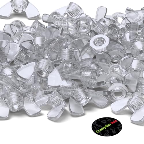 20x Clear Acrylic Plastic Butterfly Wing Nuts M4, Thumb Nuts