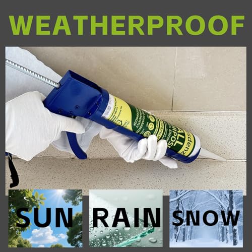 Clear Universal Silicone Caulk, 100% Silicone Sealant Outdoor Waterproof, Flexible Cartridge Adhesive Caulking for Aquarium RV Roof Window Door Kitchen Bathroom Bathtub Shower Seal, 10.1 Oz, 4 Pack