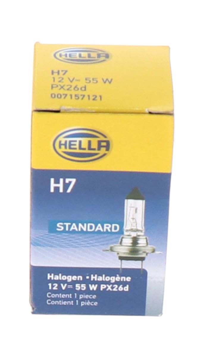 HELLA H7 Standard Halogen Bulb, 12 V, 55W Standard - 55W Single Box